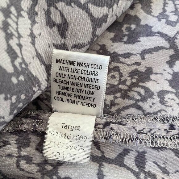 CONVERSE One Star Lightweight Flowy Cap Sleeve Blouse Tunic in Gray Pattern Sz L - Picture 9 of 9